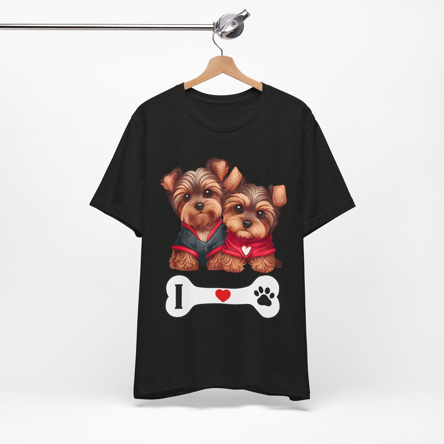 Two Yorkshire Terriers Dog Bone Tee
