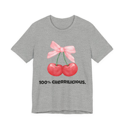 100% Cherrilicious Cherry Bow Tee
