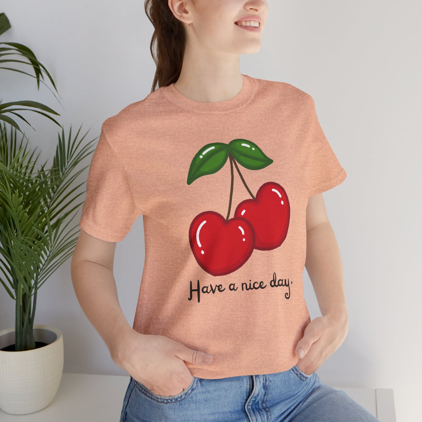 Have a Nice Day Cherry Hearts Tee