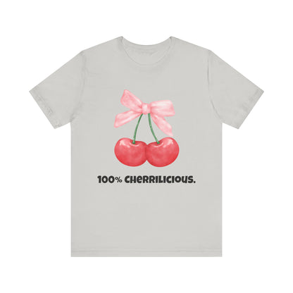 100% Cherrilicious Cherry Bow Tee