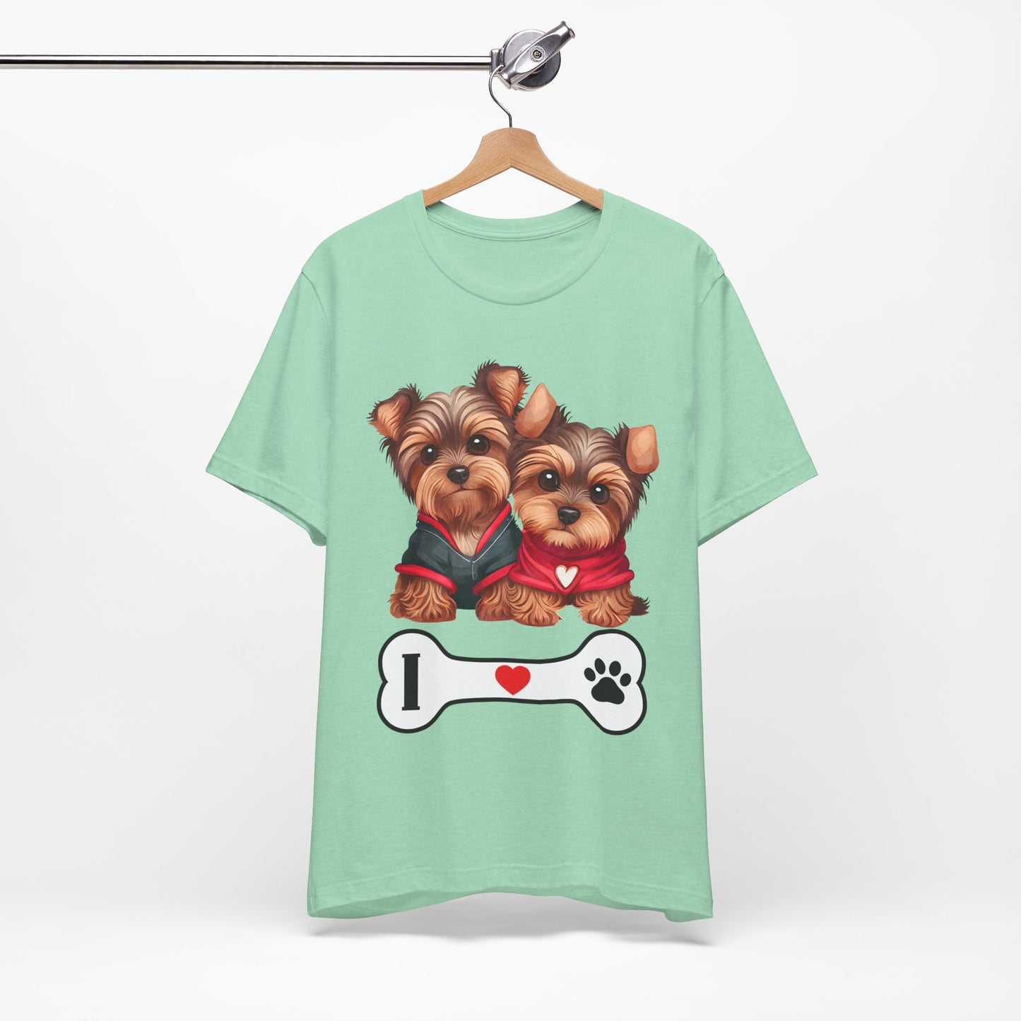 Two Yorkshire Terriers Dog Bone Tee