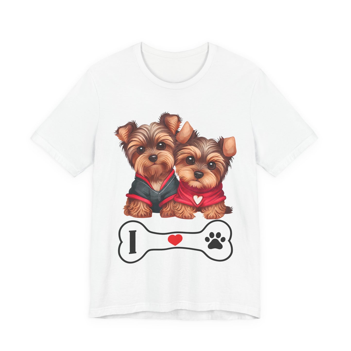 Two Yorkshire Terriers Dog Bone Tee