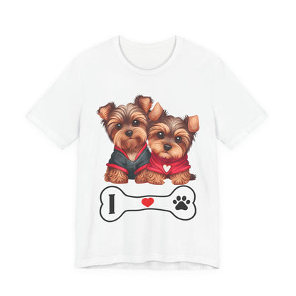 Two Yorkshire Terriers Dog Bone Tee