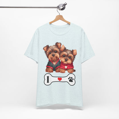 Two Yorkshire Terriers Dog Bone Tee