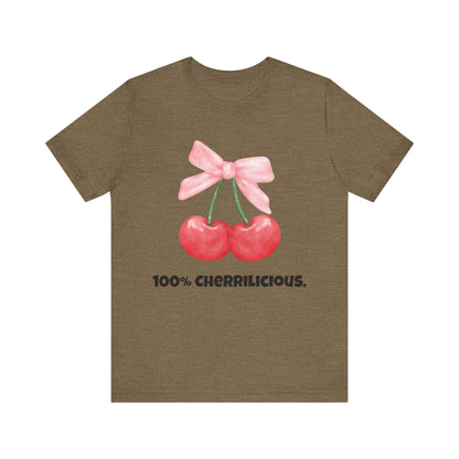 100% Cherrilicious Cherry Bow Tee