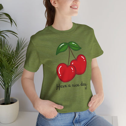 Have a Nice Day Cherry Hearts Tee