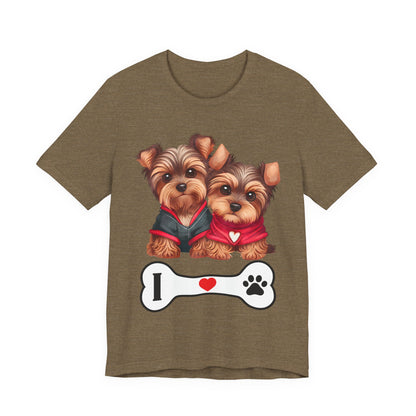 Two Yorkshire Terriers Dog Bone Tee