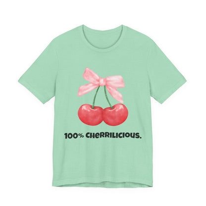 100% Cherrilicious Cherry Bow Tee