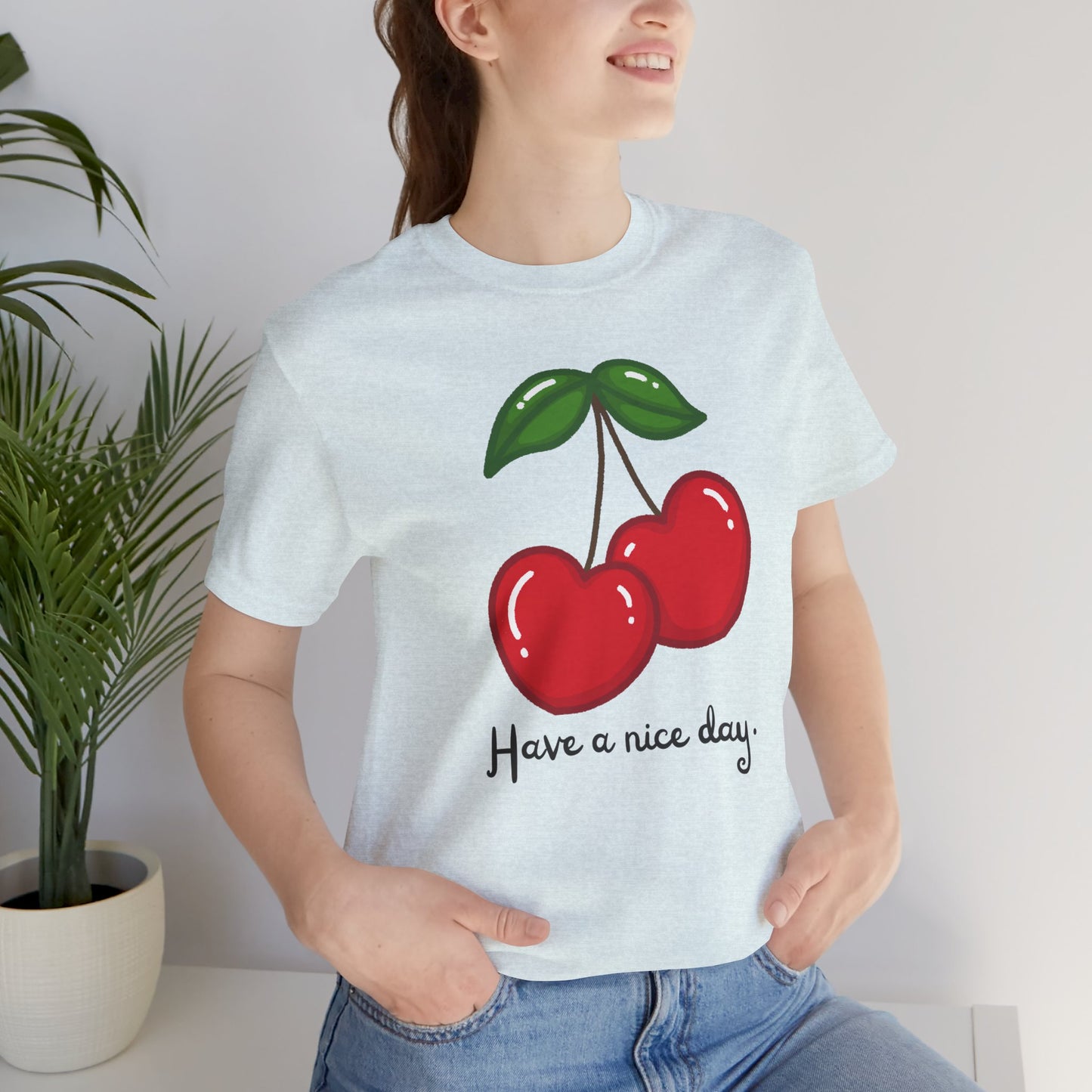 Have a Nice Day Cherry Hearts Tee