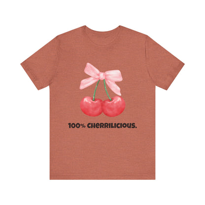 100% Cherrilicious Cherry Bow Tee