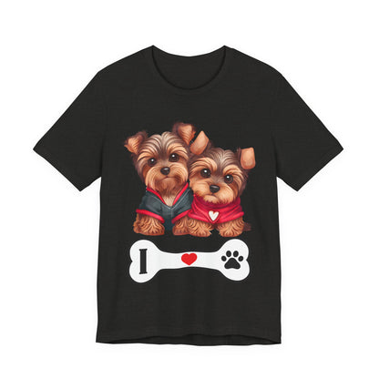 Two Yorkshire Terriers Dog Bone Tee