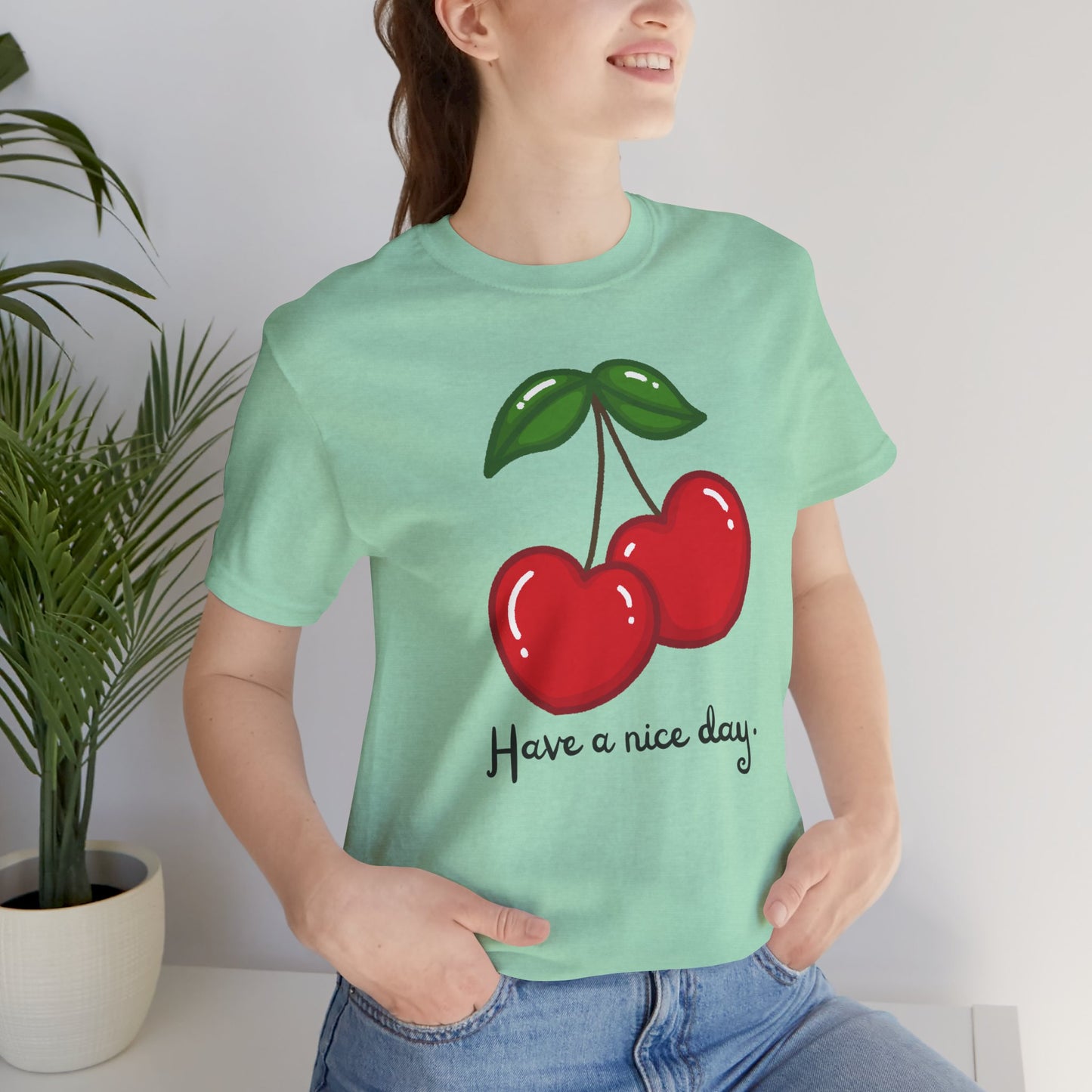 Have a Nice Day Cherry Hearts Tee