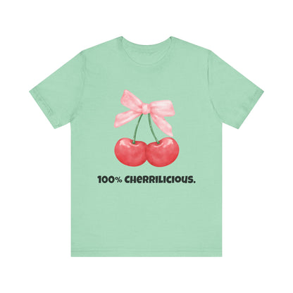 100% Cherrilicious Cherry Bow Tee