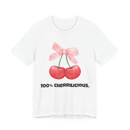100% Cherrilicious Cherry Bow Tee
