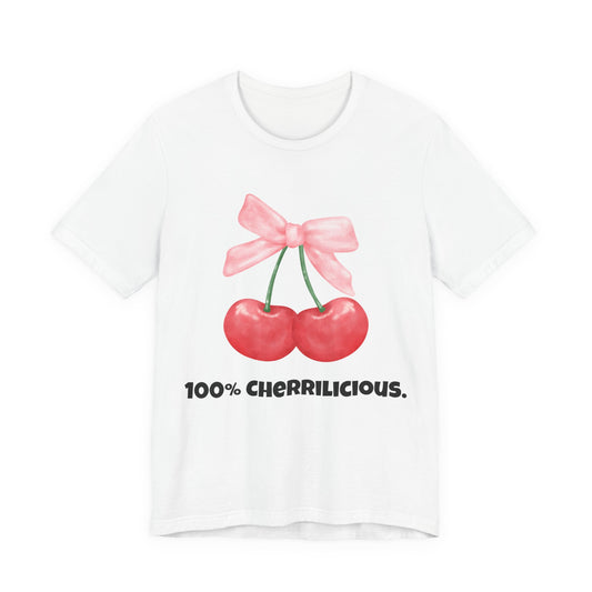 100% Cherrilicious Cherry Bow Tee
