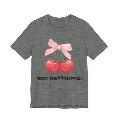 100% Cherrilicious Cherry Bow Tee