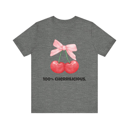 100% Cherrilicious Cherry Bow Tee