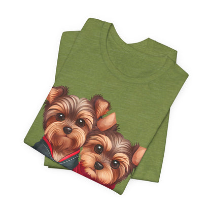 Two Yorkshire Terriers Dog Bone Tee