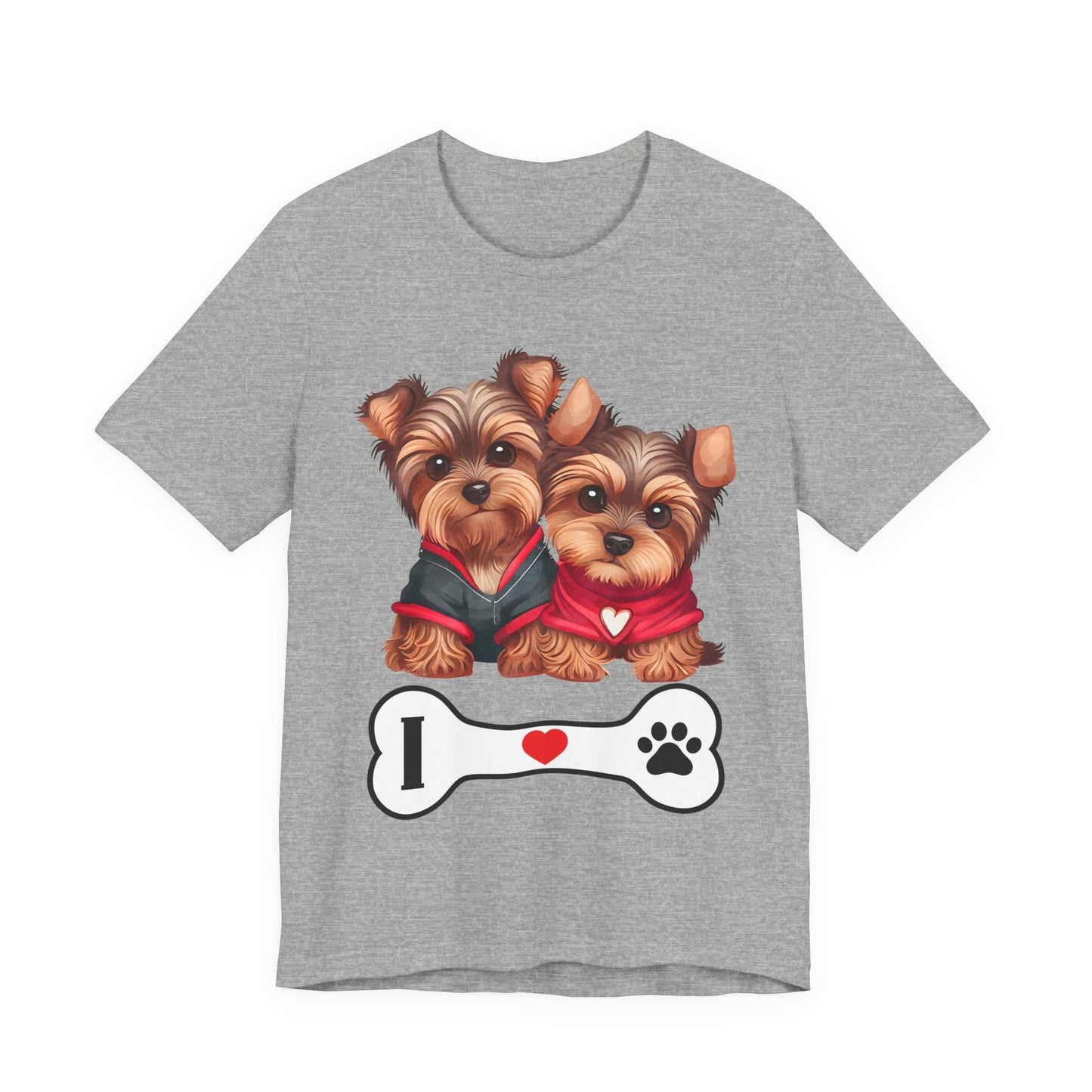 Two Yorkshire Terriers Dog Bone Tee