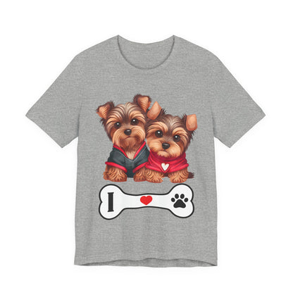 Two Yorkshire Terriers Dog Bone Tee