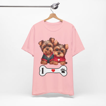 Two Yorkshire Terriers Dog Bone Tee