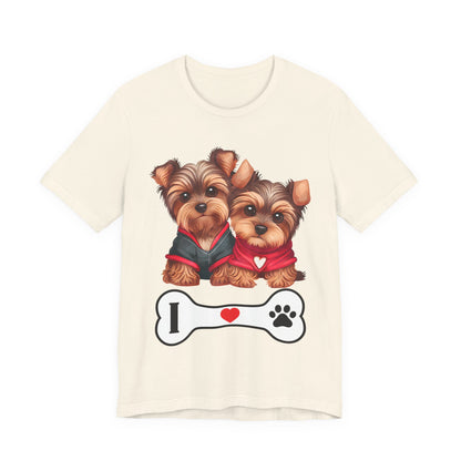 Two Yorkshire Terriers Dog Bone Tee