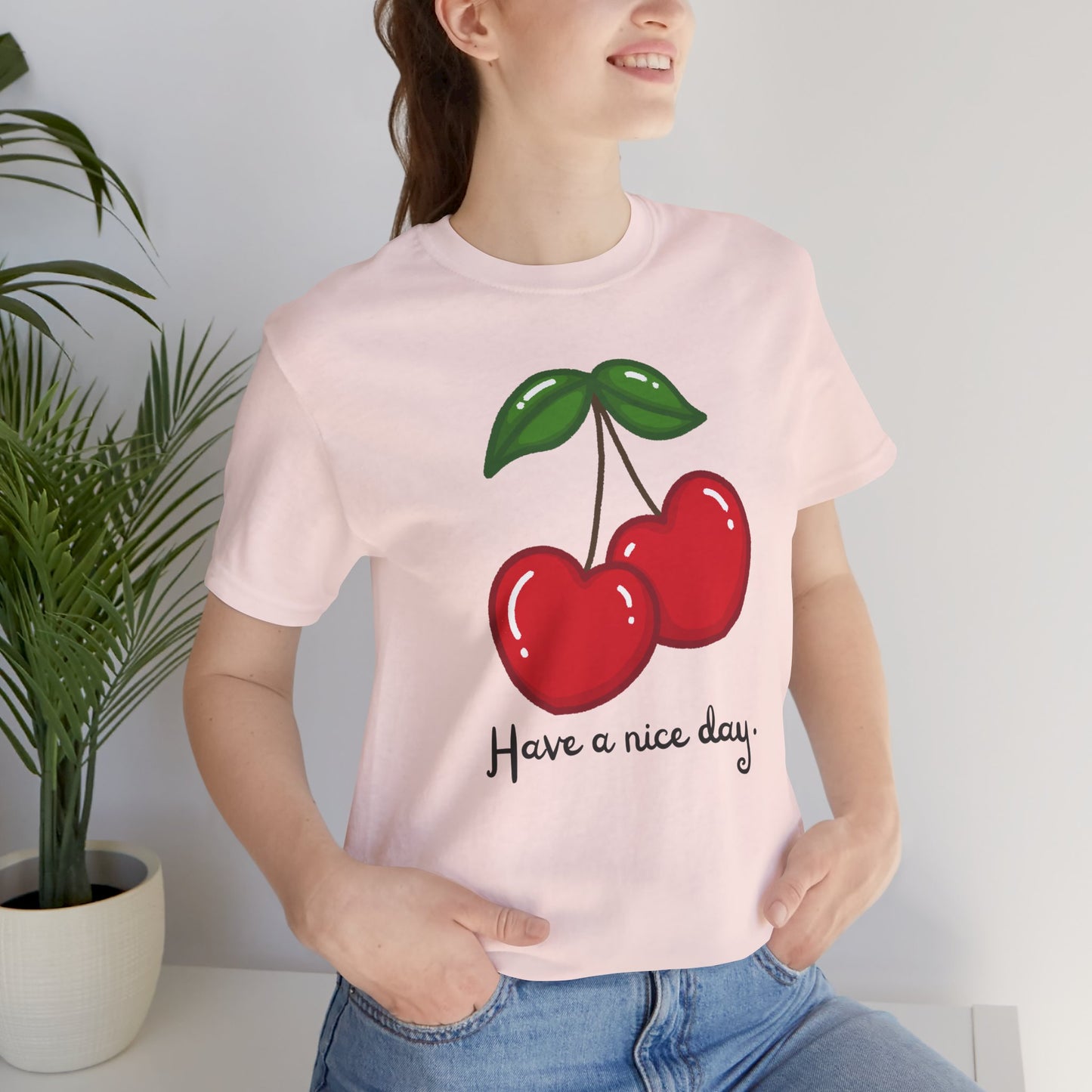 Have a Nice Day Cherry Hearts Tee
