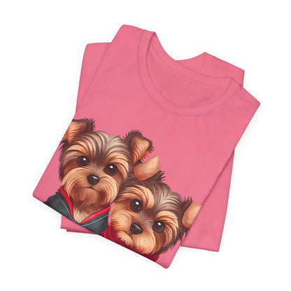 Two Yorkshire Terriers Dog Bone Tee