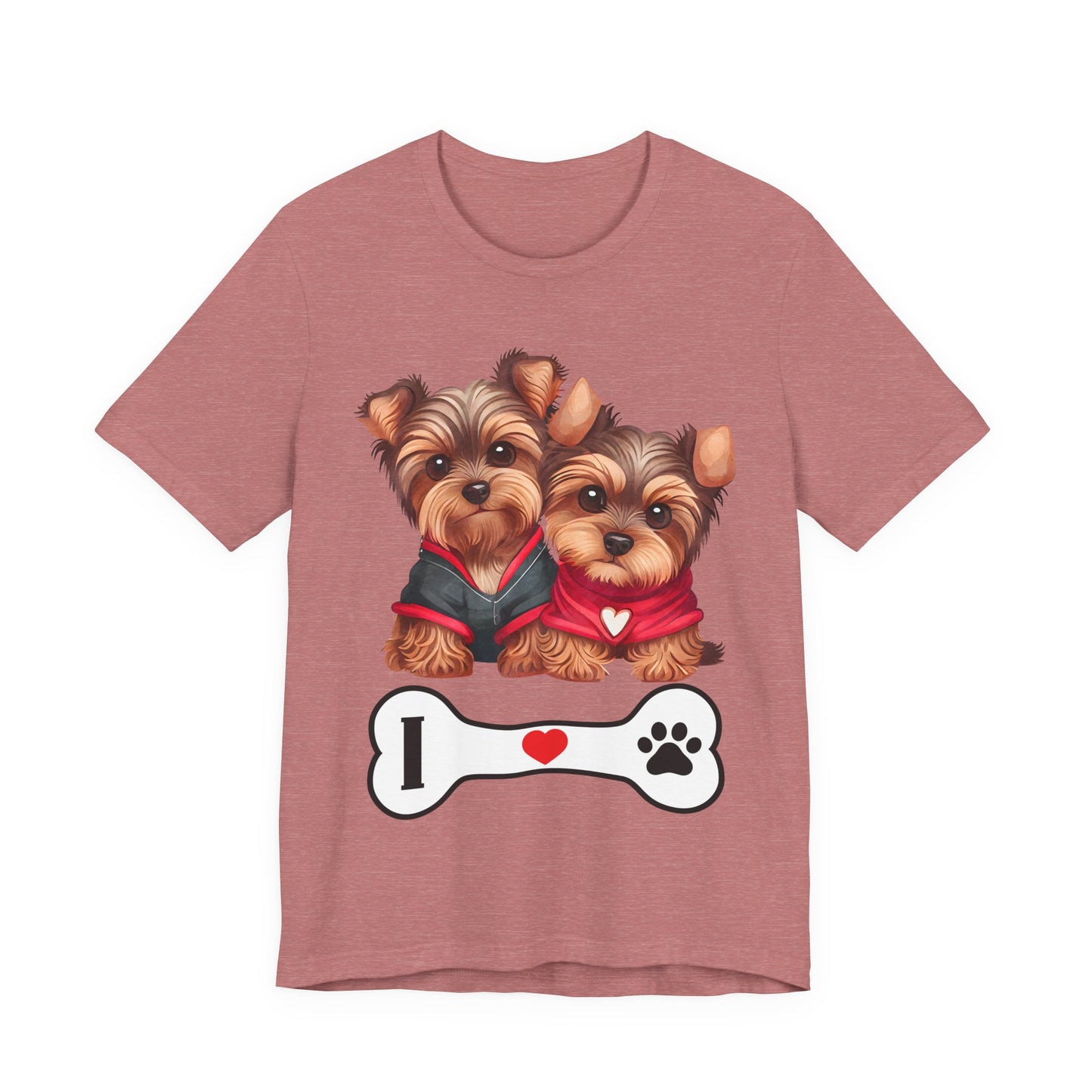 Two Yorkshire Terriers Dog Bone Tee