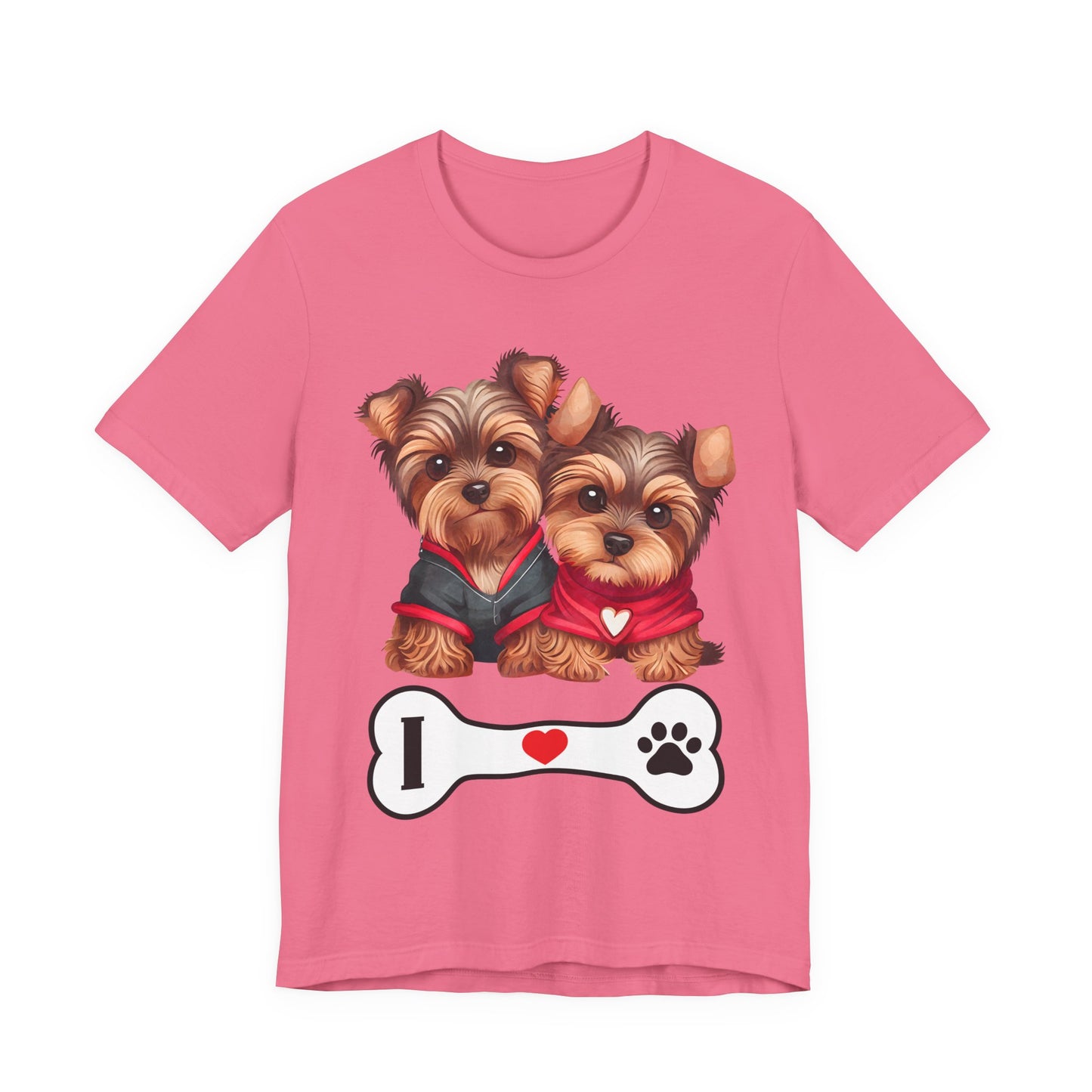 Two Yorkshire Terriers Dog Bone Tee