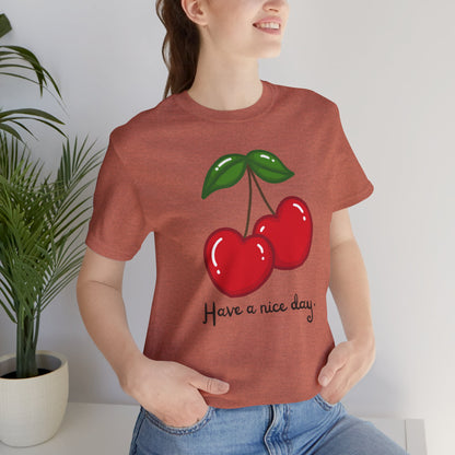 Have a Nice Day Cherry Hearts Tee