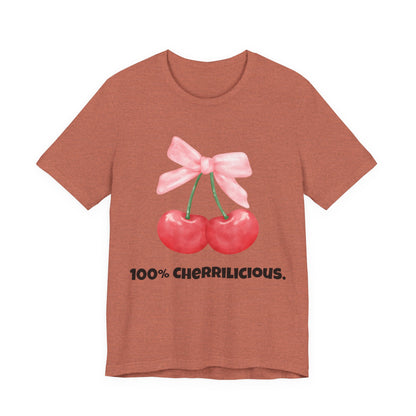 100% Cherrilicious Cherry Bow Tee