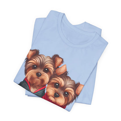 Two Yorkshire Terriers Dog Bone Tee