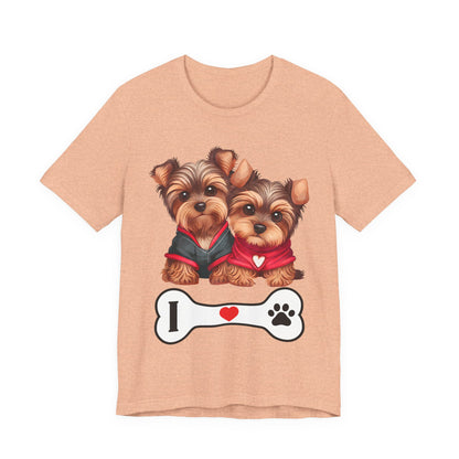 Two Yorkshire Terriers Dog Bone Tee