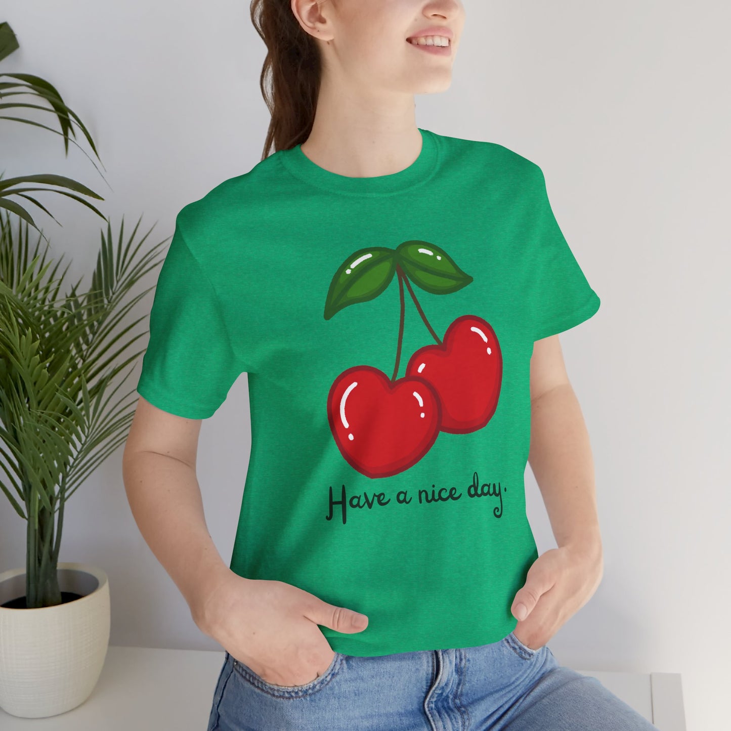 Have a Nice Day Cherry Hearts Tee