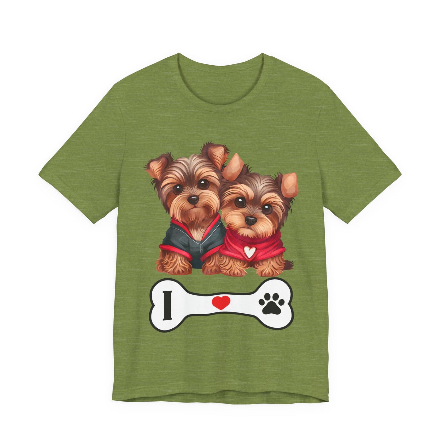 Two Yorkshire Terriers Dog Bone Tee