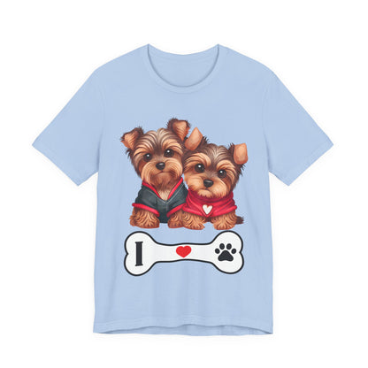 Two Yorkshire Terriers Dog Bone Tee