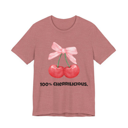 100% Cherrilicious Cherry Bow Tee