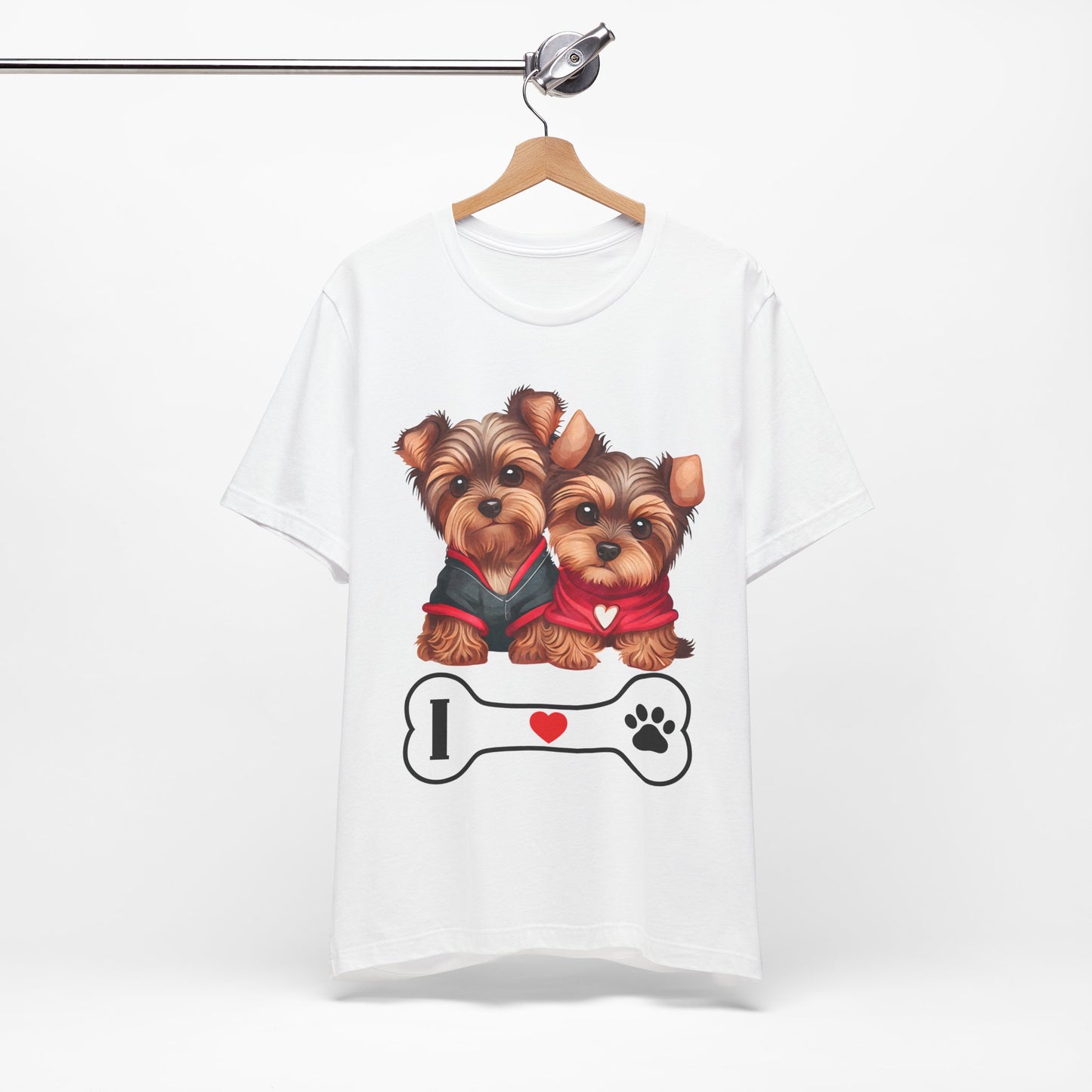 Two Yorkshire Terriers Dog Bone Tee