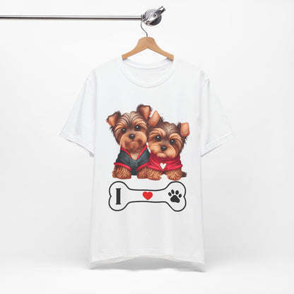 Two Yorkshire Terriers Dog Bone Tee