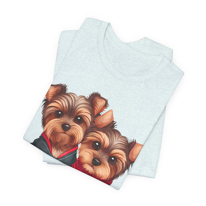 Two Yorkshire Terriers Dog Bone Tee