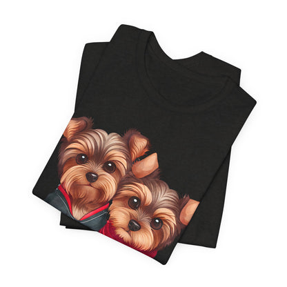 Two Yorkshire Terriers Dog Bone Tee