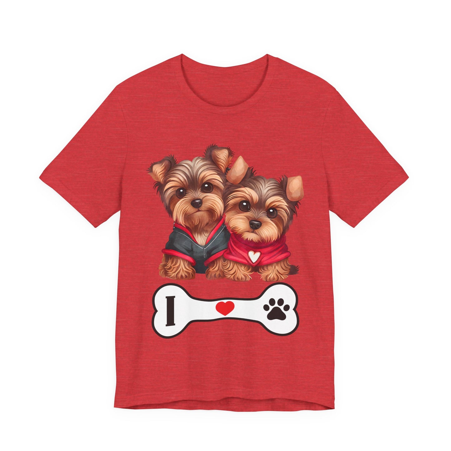 Two Yorkshire Terriers Dog Bone Tee