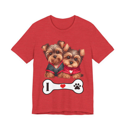 Two Yorkshire Terriers Dog Bone Tee