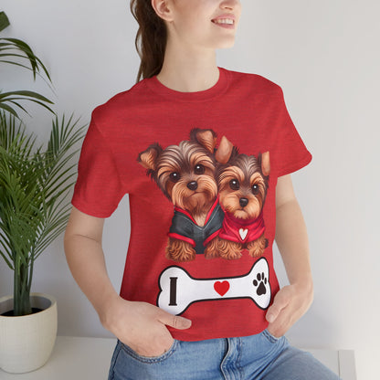 Two Yorkshire Terriers Dog Bone Tee