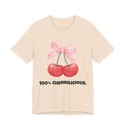 100% Cherrilicious Cherry Bow Tee