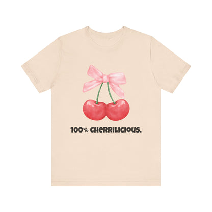 100% Cherrilicious Cherry Bow Tee