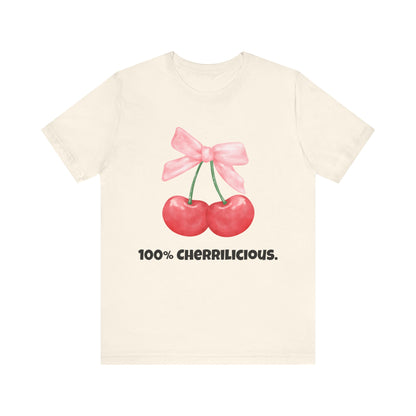 100% Cherrilicious Cherry Bow Tee