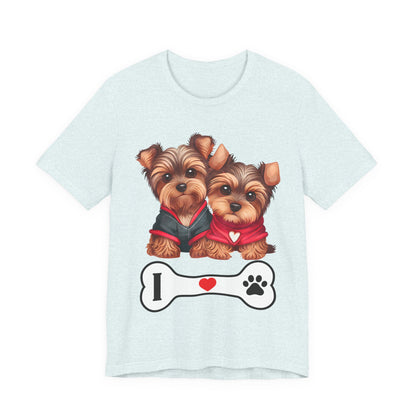 Two Yorkshire Terriers Dog Bone Tee