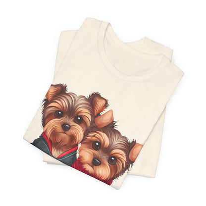 Two Yorkshire Terriers Dog Bone Tee